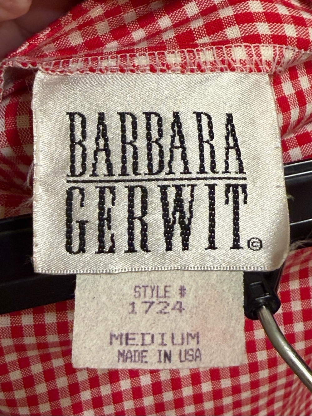 Barbara Gerwit Vintage 80s Red White & Blue Gingham Wrap Skirt Cotton Medium - Picture 3 of 7